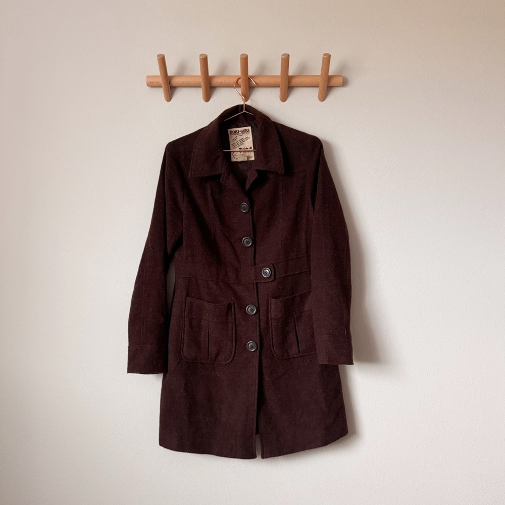 Doki-Geki Brown Wool Blend Coat